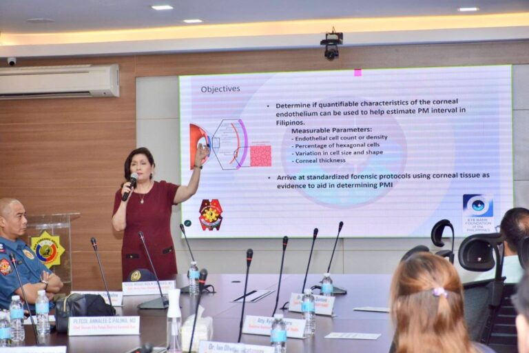 Dra. Dominga B. Padilla presenting the research objectives slide